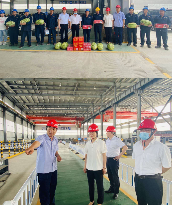 龍鋼集團(tuán)領(lǐng)導(dǎo)到鋼加公司、機(jī)關(guān)部室慰問(wèn)送清涼